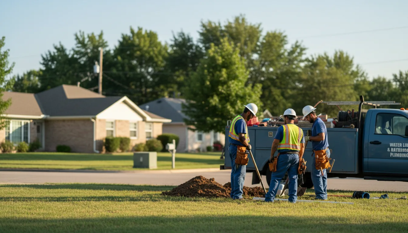 Residential water line and bathroom plumbing service in Harlan, IA